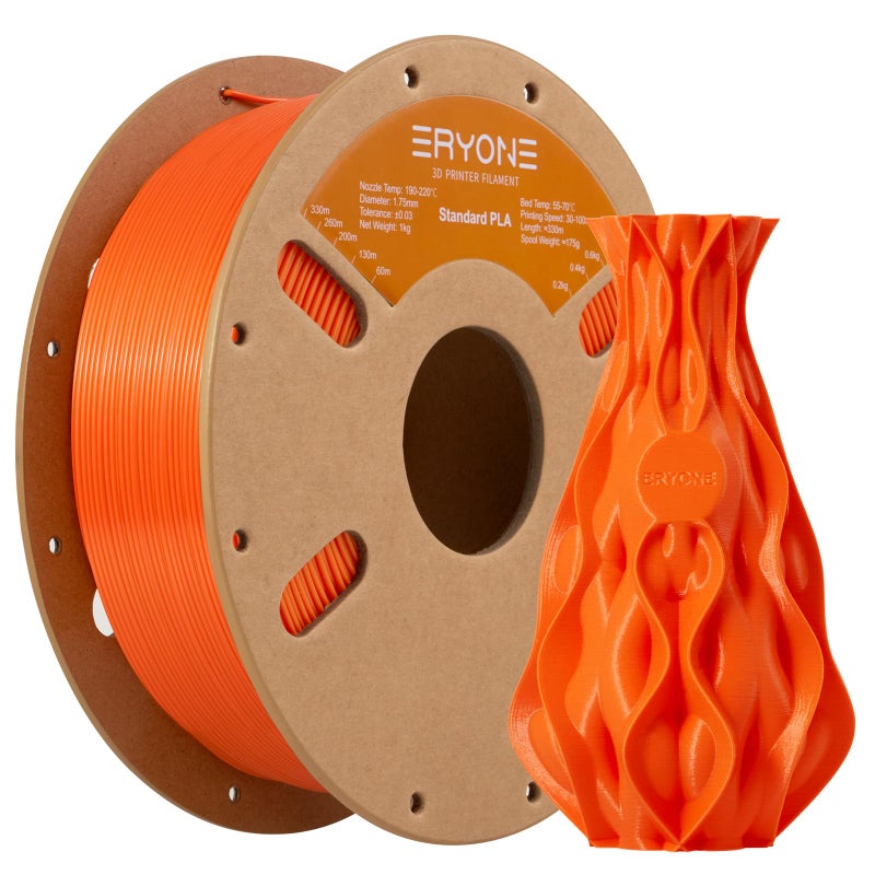 ERYONE PLA Filament 1.75mm, 3D Printer Filament PLA, +/-0.03mm, 1kg(2.2lbs)/Spool, Orange - Image 1
